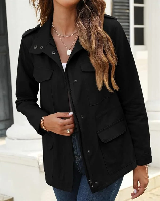 Damenjacke mit Reißverschluss und Taschen