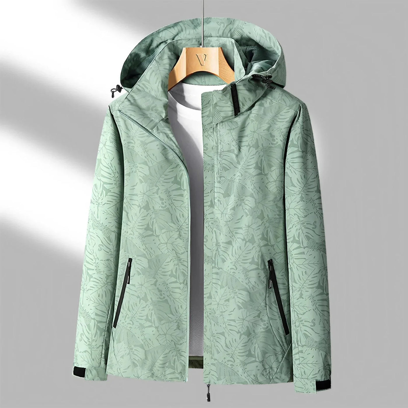 Regenjacke mit Kapuze für Damen mit Muster und Taschen