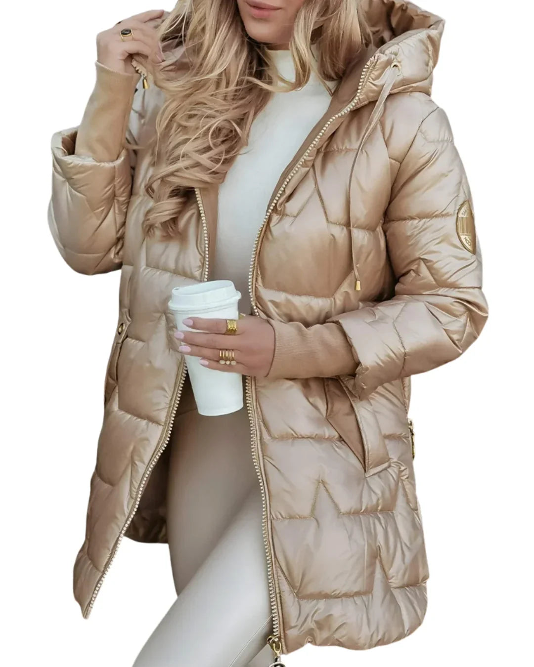 Gesteppte Damen Winterjacke mit Kapuze