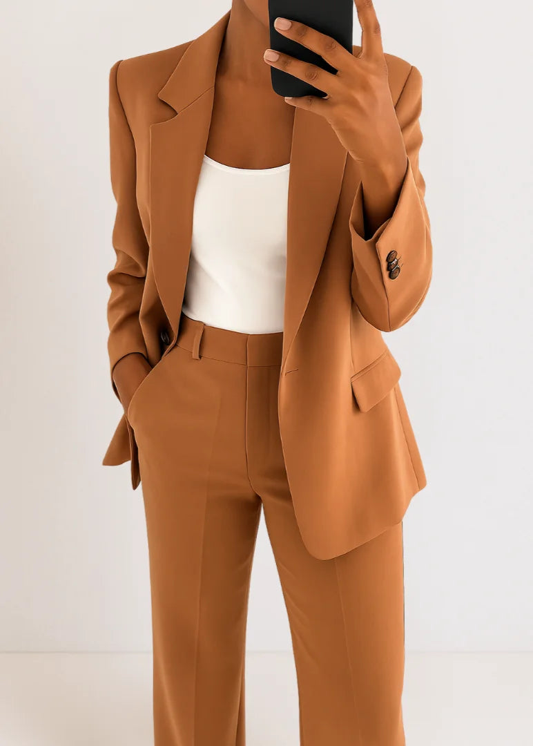 Damen Zweiteiler Hosenanzug mit Blazer und Hose
