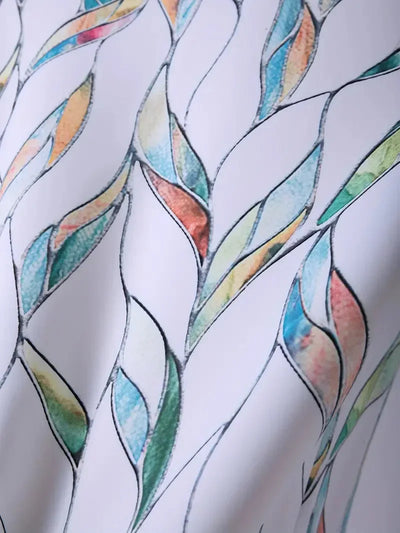 Damen Bluse mit Blattmuster und Dreiviertelärmeln