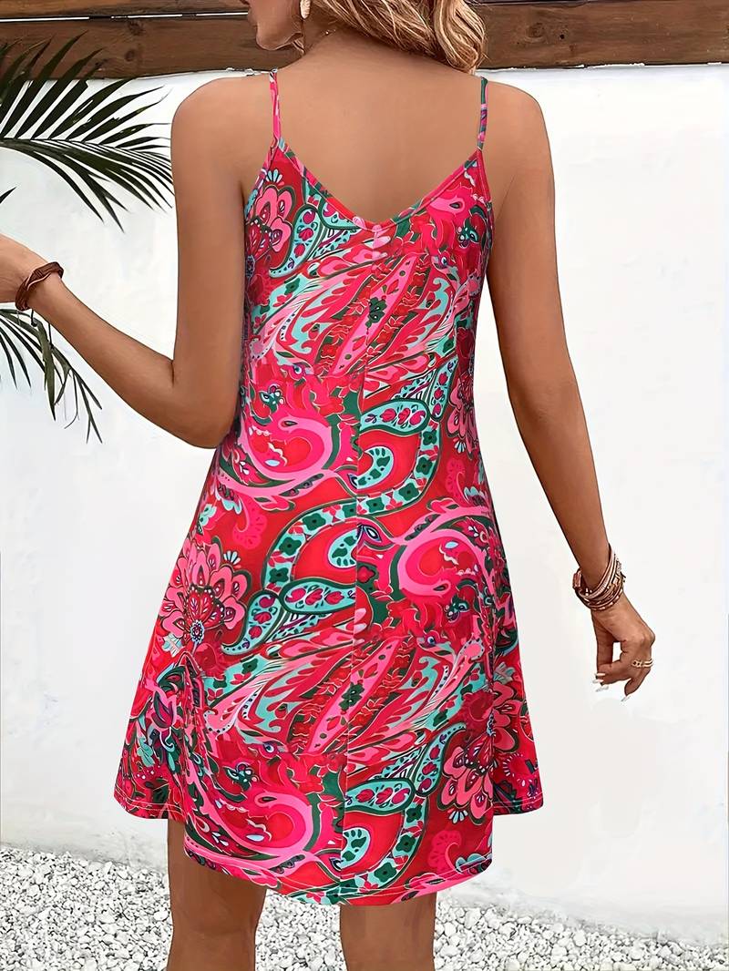 Ärmelloses Paisley-Cami-Kleid für Damen