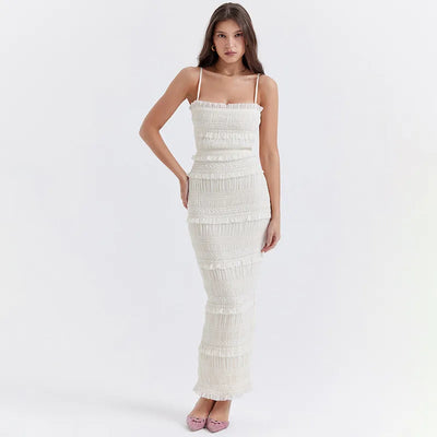 Pame - Ärmelloses Kleid mit Rüschen