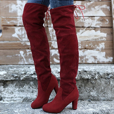 Overknee Stiefel Damen | Überkniehoher Schaft mit Slip-On