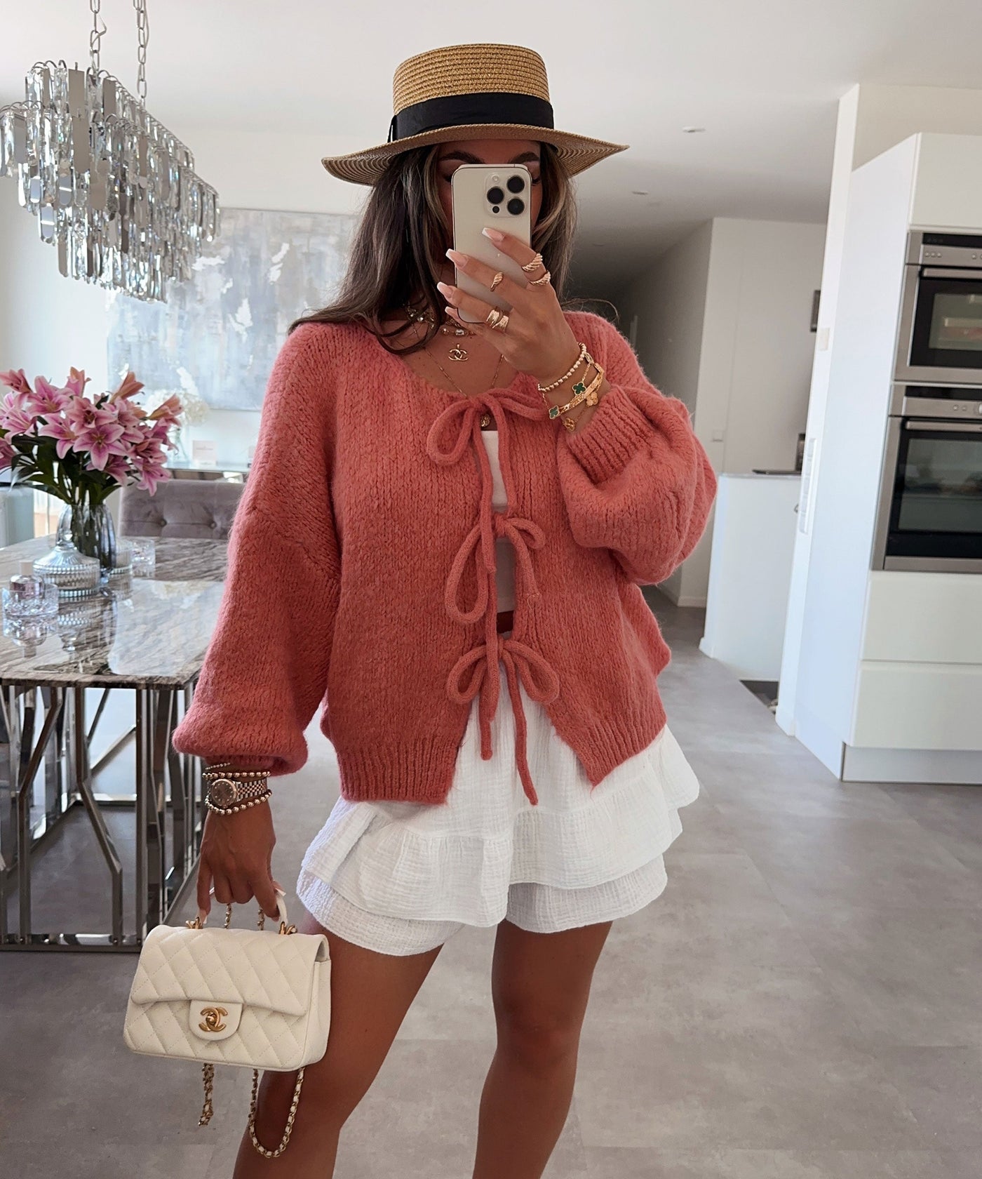 Schleife Fia Peach mit zartem femininen Flair für Frauen