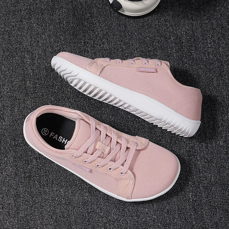Atmungsaktive Unisex-Sneaker mit rutschfester Sohle in Pastellrosa - Elina