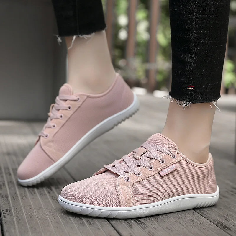 Atmungsaktive Unisex-Sneaker mit rutschfester Sohle in Pastellrosa - Elina