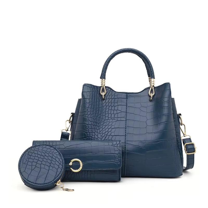 Frau Handtasche Krokodil Design 3 Stück - Valentina