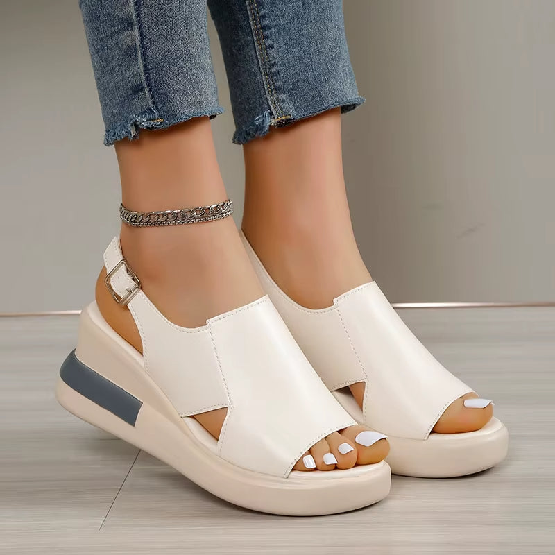 Damen Plateau-Sandalen aus Synthetik mit offener Zehenpartie - Renata