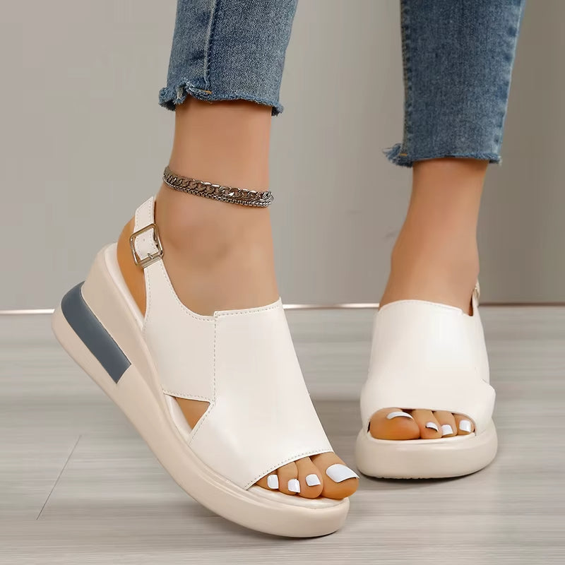 Damen Plateau-Sandalen aus Synthetik mit offener Zehenpartie - Renata