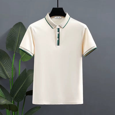 Poloshirt aus Baumwollpiqué mit Kontrastdetail für Herren im lässigen Stil - Mateo