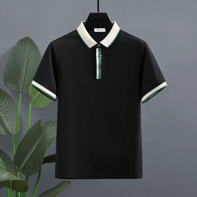 Poloshirt aus Baumwollpiqué mit Kontrastdetail für Herren im lässigen Stil - Mateo