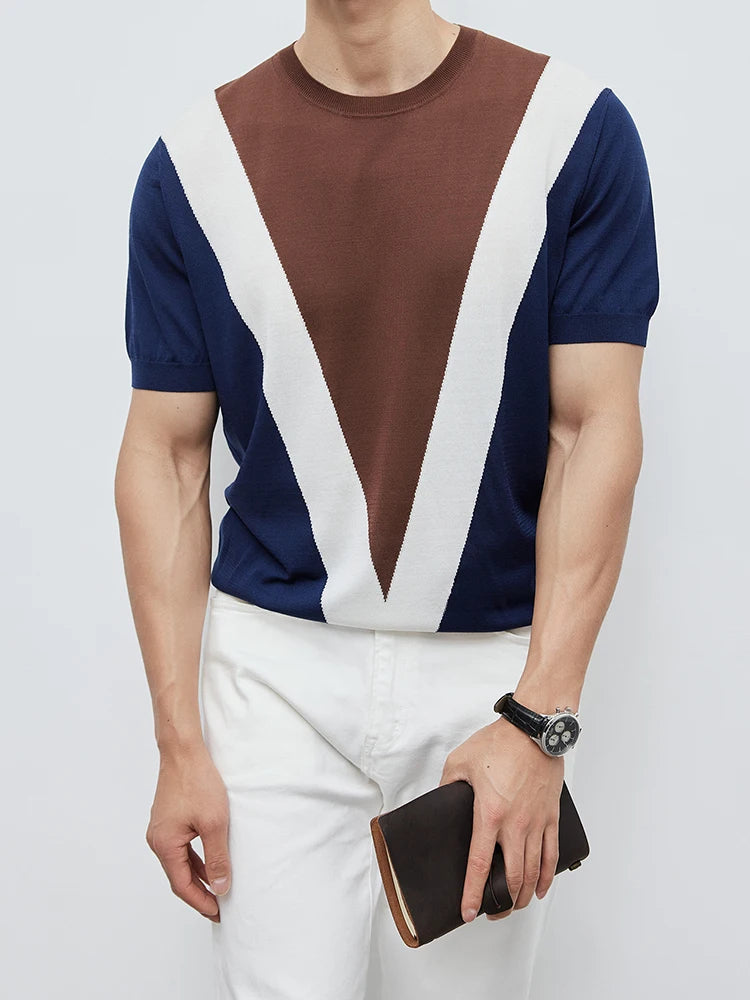 Herren-T-Shirt Acetatmischung modernes geometrisches Design - Ivan