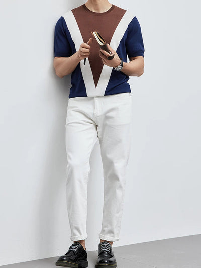 Herren-T-Shirt Acetatmischung modernes geometrisches Design - Ivan