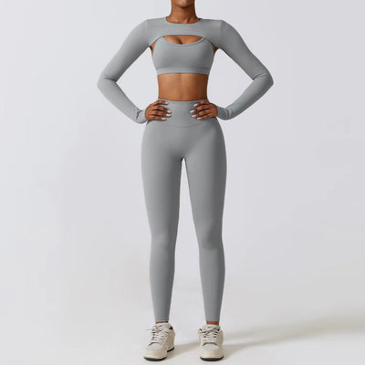 Komprimierendes Lycra-Sport-Set für Damen mit Ausschnitt - Amanda