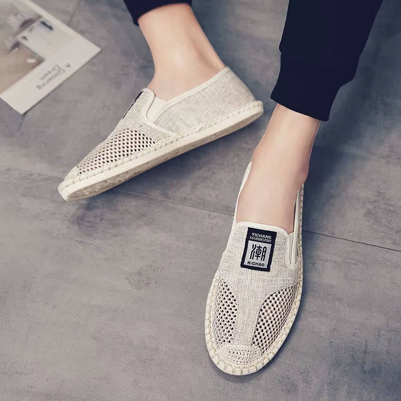 Atmungsaktive Mokassins aus Segeltuch im Espadrille-Stil für Männer - Julián