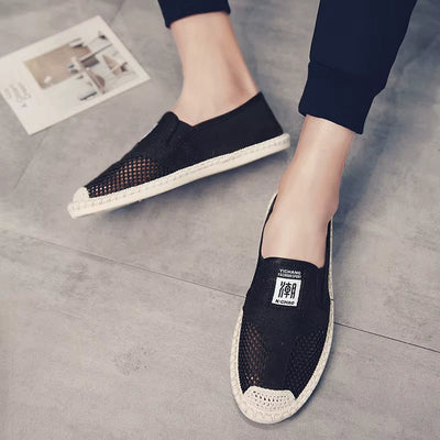 Atmungsaktive Mokassins aus Segeltuch im Espadrille-Stil für Männer - Julián