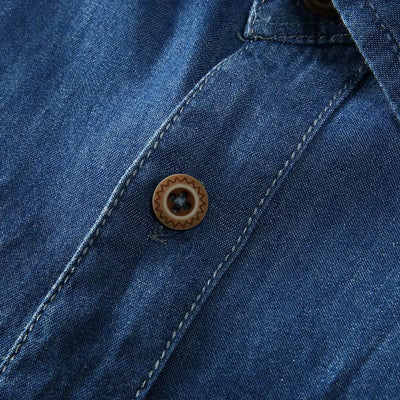Herren Jeanshemd kurzarm Baumwolle blau - Denver