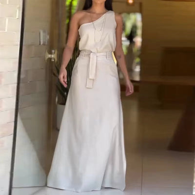 Zweiteiliges Schulterset für Damen mit beigem langem Rock - Celina