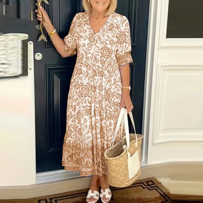 Bohème Kleid mit Blumendruck