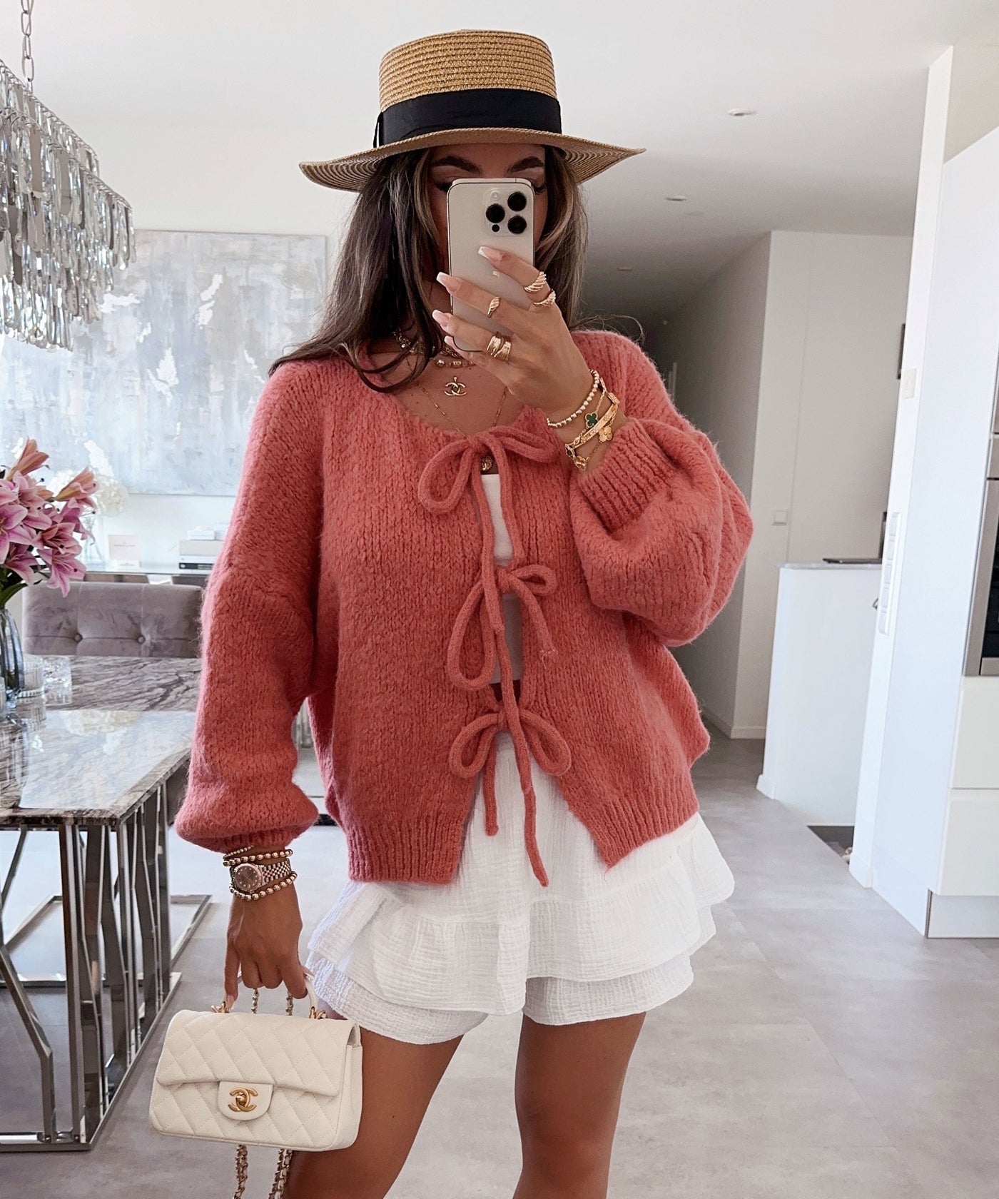 Schleife Fia Peach mit zartem femininen Flair für Frauen