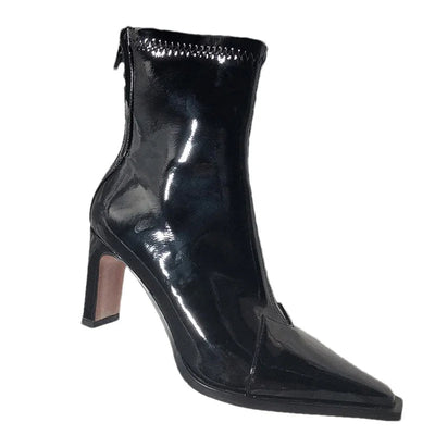 Mayfair™ | Glänzende Ankle Boots mit spitzer Kappe