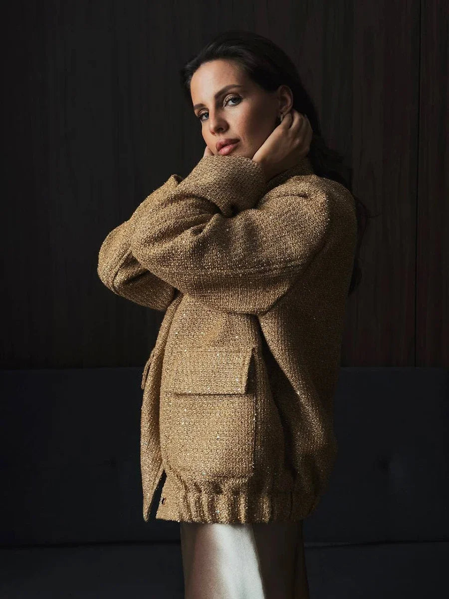 Blazer mit Glitzerfäden und edlem Strukturgewebe für Frauen