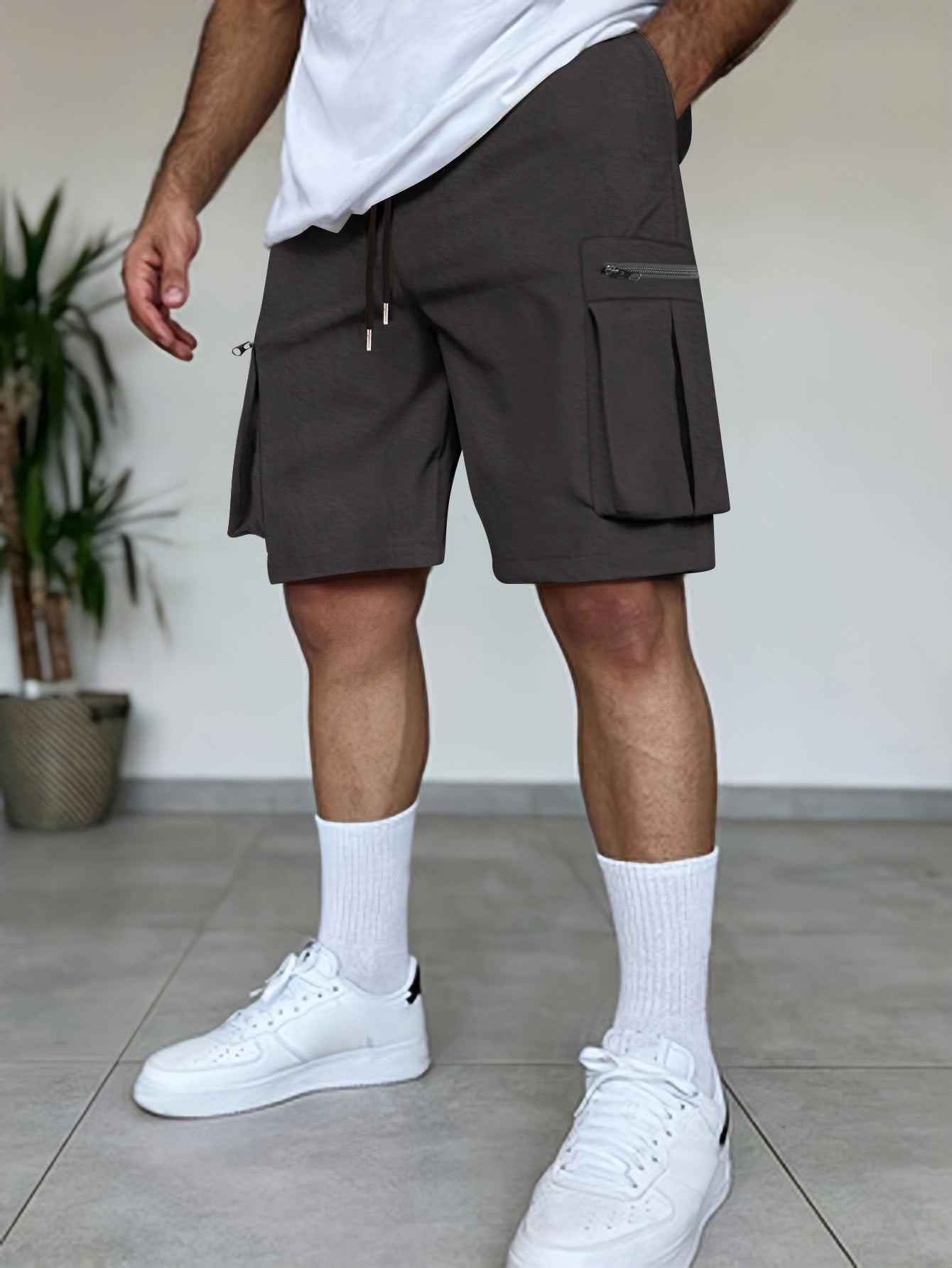 Herren Cargo-Shorts Utility-Taschen Terrakotta Farbe - Dakar