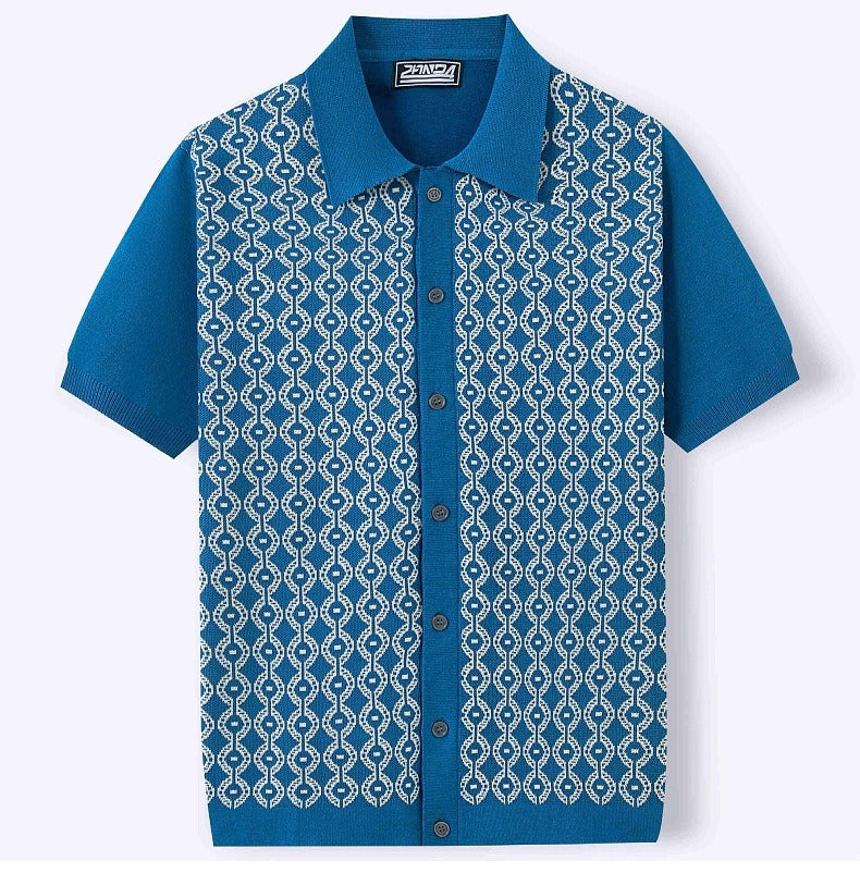 Poloshirt aus gewebtem Jacquard mit geometrischem Muster für Herren - Esteban