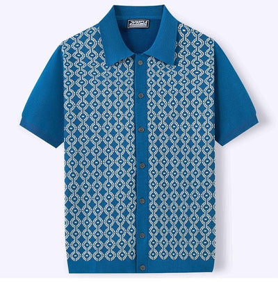 Poloshirt aus gewebtem Jacquard mit geometrischem Muster für Herren - Esteban