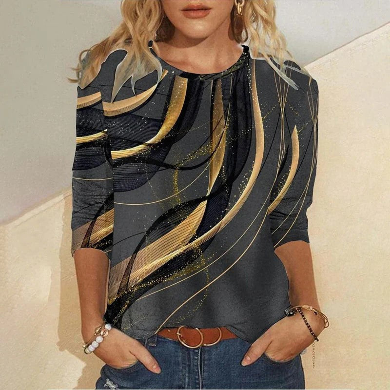 Künstlerische Bluse mit modernem Design und glattem Stoff für Frauen