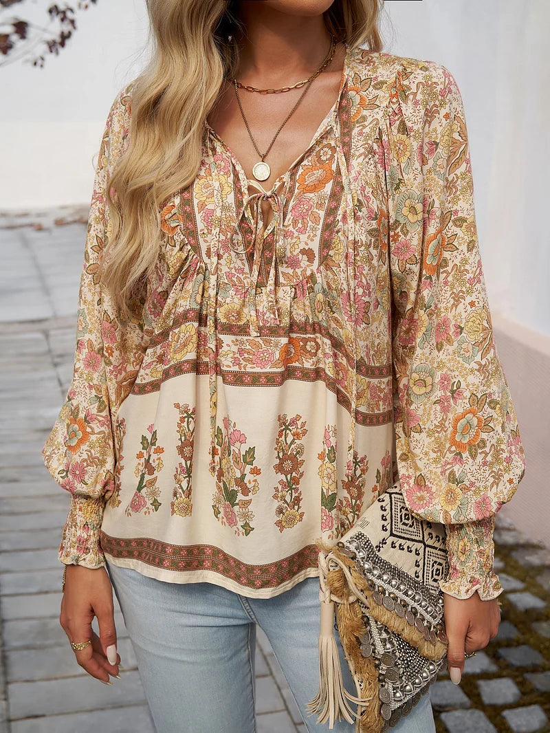 Ilse®️ | Bohemian Fluid Top mit Blumenmuster
