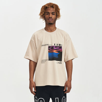 Herren-T-Shirt aus Baumwolle in Übergröße mit grafischem Aufdruck - Joel