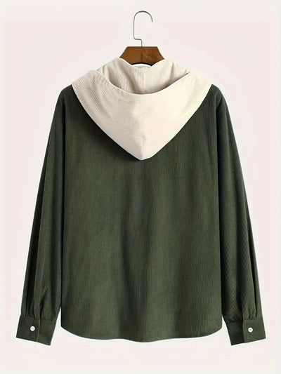 Costas - Strukturierter Cord-Kapuzenpullover Mit Reißverschluss