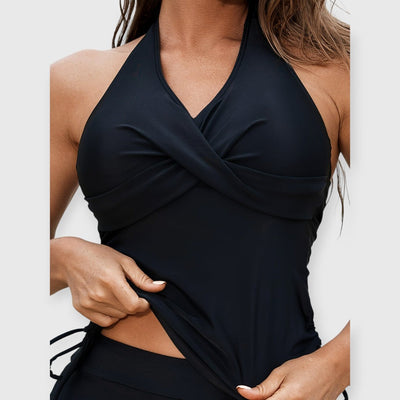 Via | Schwarzes Halterneck Tankini Set
