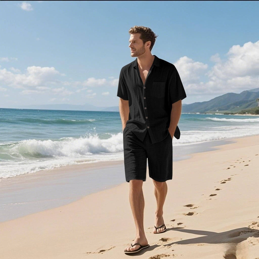 Sommerset für Herren aus atmungsaktivem Leinen im Freizeitstil - Mateo