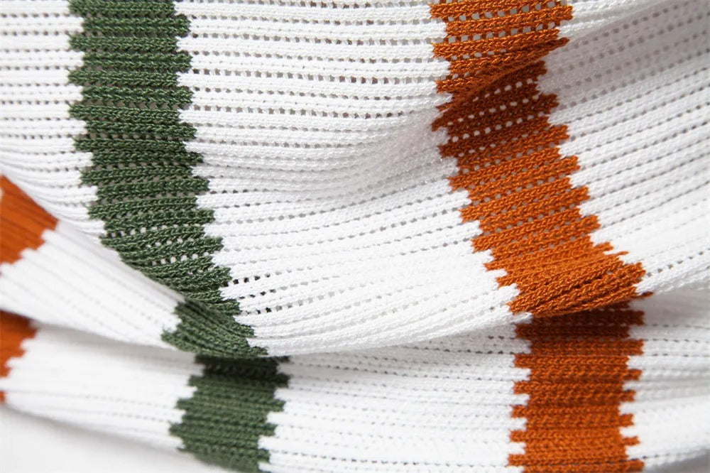 Herren-Poloshirt aus Rippenstrick mit vertikalen Streifen - Álvaro