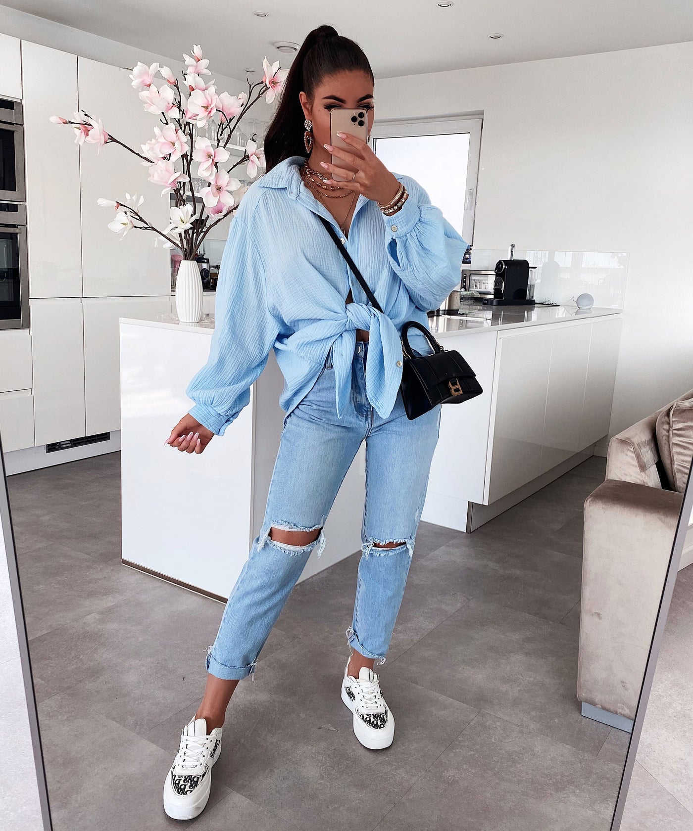 Kurze Musselin Bluse mit luftiger Leichtigkeit für Frauen