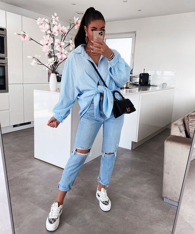 Kurze Musselin Bluse mit luftiger Leichtigkeit für Frauen