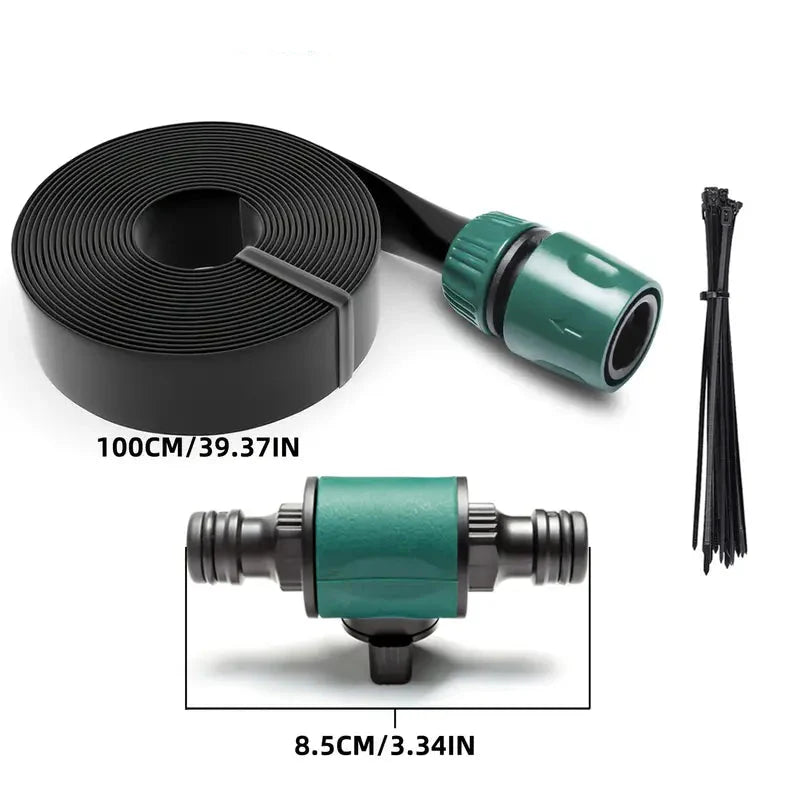 Universelles Trampolin-Sprinklersystem – Schwarzer PVC-Schlauch mit Sprühern für die Kühlung im Freien und das Spielen im Garten