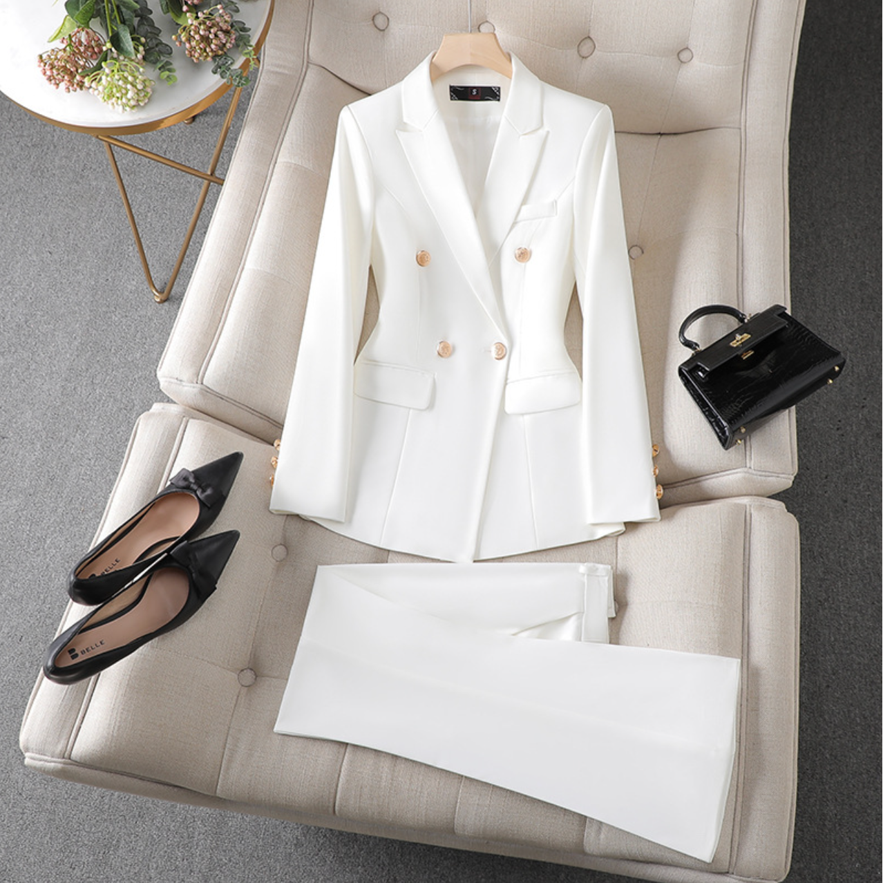 Eleganter 2-teiliger Damenanzug | Stilvolles Set aus Jacke und Hose für vielseitige Anlässe