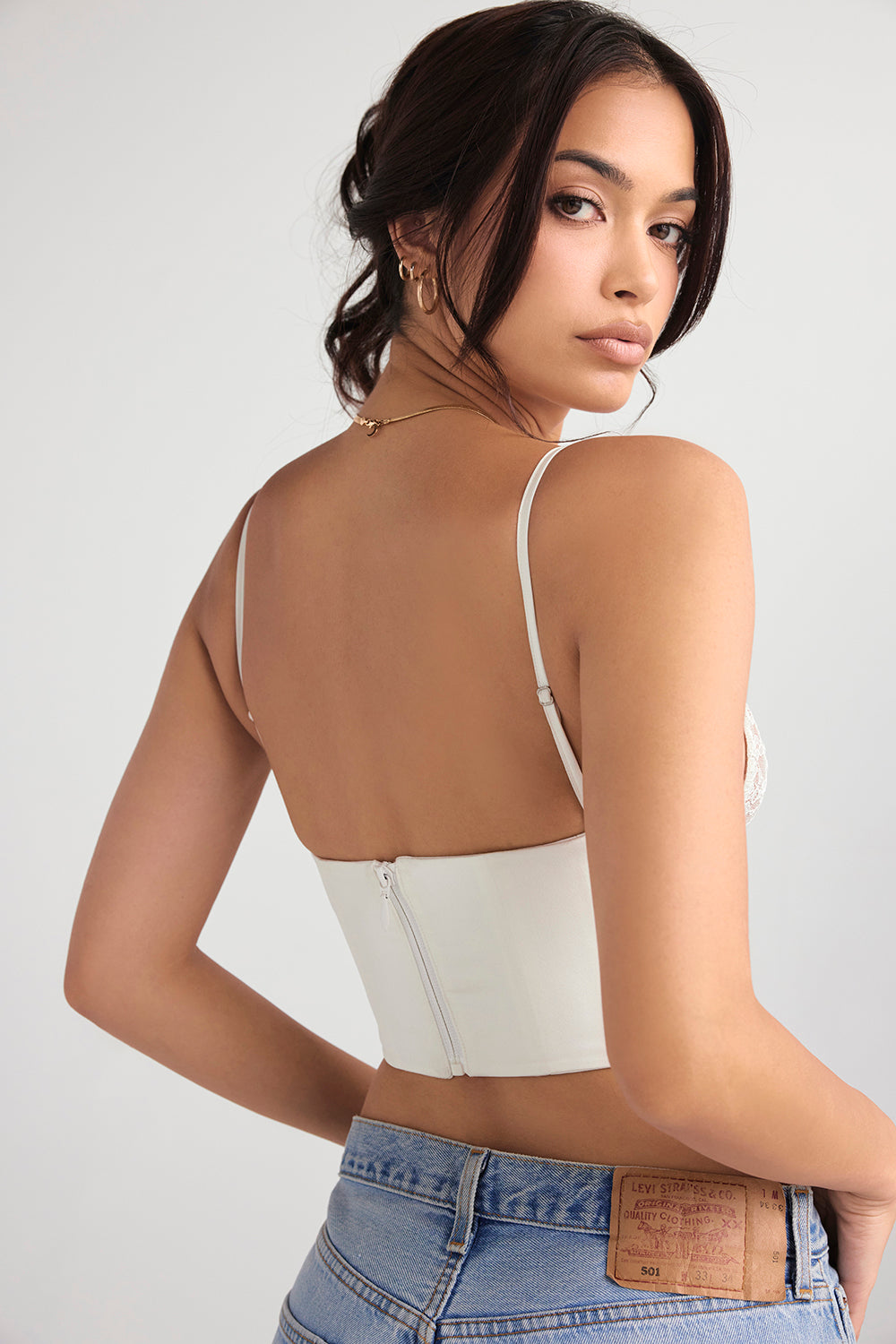 Satin Korsett mit glattem Finish und eleganter Form für Frauen