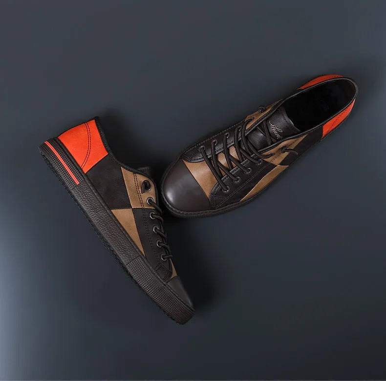 Lässige Herren-Turnschuhe aus Synthetikleder in Blockform - Tomás