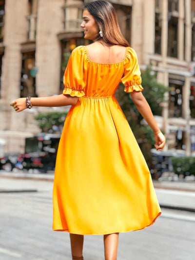 Selene - Midikleid mit Puffärmeln