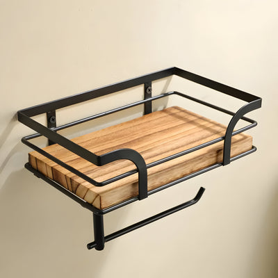 Toilet OrganizeMate - Holz-Wandpapierhalter und -Organizer