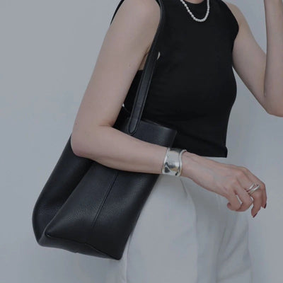 Große vegane Leder-Strandtasche – Braun, robust & stilvol