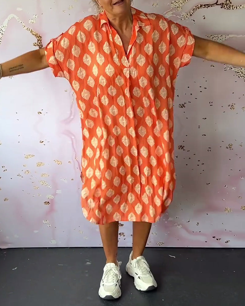 Marianne® | Lockeres Sommerkleid mit Reverskragen und kurzen Ärmeln