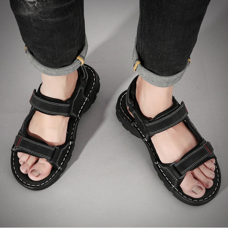 Herren Freizeit Sandalen schwarz verstellbare Riemen - Hanoi
