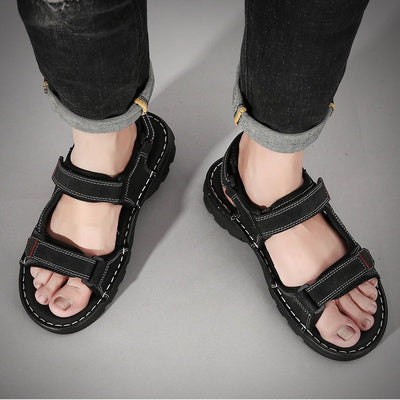 Herren Freizeit Sandalen schwarz verstellbare Riemen - Hanoi