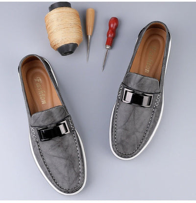 Elegante Herren-Slipper aus braunem Leder im britischen Stil - Weston